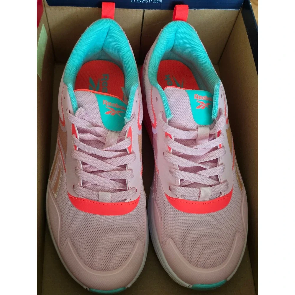 Reebok Road Supreme 4.0 Alt Kids Running Shoes Pink Neon Cherry Teal 5K